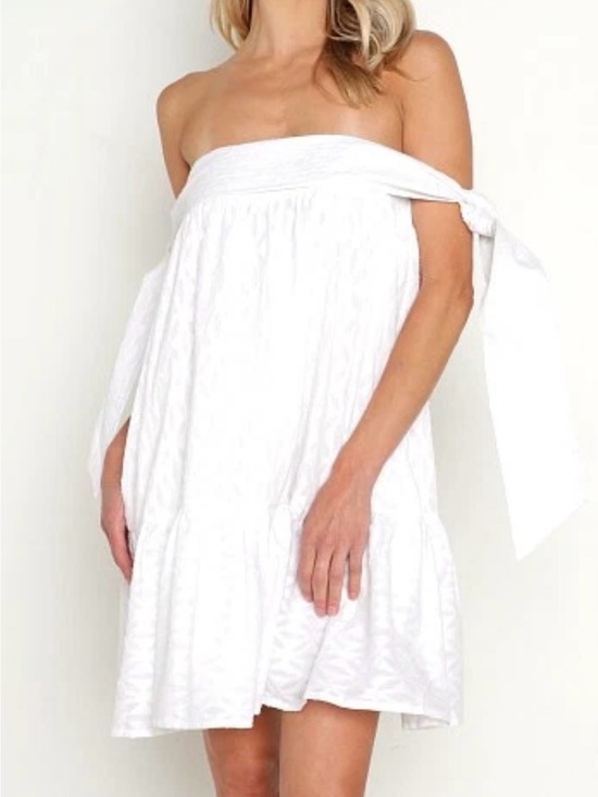Cleobella Dresses & Skirts - Cleobella Cara Mini Dress Small White Organic Cotton Boho Tie New